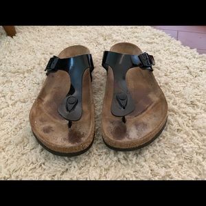 Birkenstock Gizeh Black Patent Leather Size 42